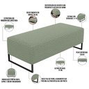 Ver imagem 3 de Puff Decorativo Sala de Estar Bali W01 Base Ferro 120x50 cm Bouclê Oliva - Lyam Decor