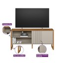 Ver imagem 6 de Rack 141cm TV Ate 56P Gold Linea Brasil Nature Off White