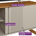 Ver imagem 3 de Rack 141cm TV Ate 56P Gold Linea Brasil Nature Off White