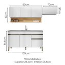 Ver imagem 3 de Cozinha Modulada 3 Pecas com Balcao Pia Line Supremo Cp Freijo Ktp