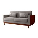 Ver imagem 5 de Sofá Cama Pala 203cm Reclinável Courino Marrom | Linho Cinza Claro - Sallar Home