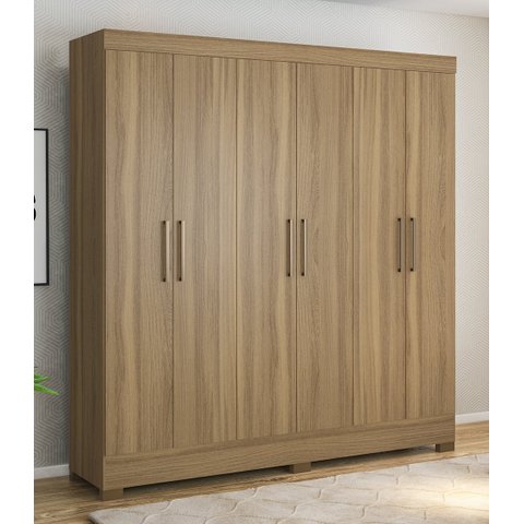 Guarda Roupa Casal 6 Portas 3 Gavetas Prático - Amendola Touch Demóbile