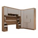 Ver imagem 3 de Quarto Modulado Queen Canto Diagonal  Guarda-roupas Maleiro e Cabeceira Paris Master Luciane Móveis