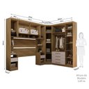 Ver imagem 4 de Quarto Modulado Queen Canto Diagonal Guarda-roupas Maleiro e Cabeceira Paris Master Luciane Móveis