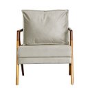 Ver imagem 3 de Kit 2 Poltronas Decorativa Mona Madeira Maciça Suede Bege