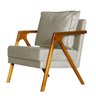 Kit 2 Poltronas Decorativa Mona Madeira Maciça Suede Bege - 2