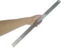 Ver imagem 3 de Kit Com 2 Réguas Metal Leve De Aço Inoxidável Tamanho 30 e 50 cm Marcação Baixo Relevo Escolar Escri