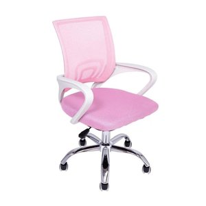 Cadeira de Escritório Begonia Tela Mesh Ergonômica Giratória Rosa