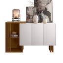 Ver imagem 4 de Aparador Buffet para Sala de Jantar 1,31M com 3 Portas Berlim Ype Off White New Ceval