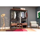 Ver imagem 2 de Módulo para Closet Casal 2 Gavetas 8 Prateleiras Barcelona Artefamol Preto/Demolição