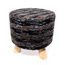 Ver imagem 1 de Puff Forrado com Tecido Preto Decoração Sala 30x28cm