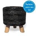 Ver imagem 3 de Puff Forrado com Tecido Preto Decoração Sala 30x28cm