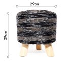 Ver imagem 2 de Puff Forrado com Tecido Preto Decoração Sala 30x28cm