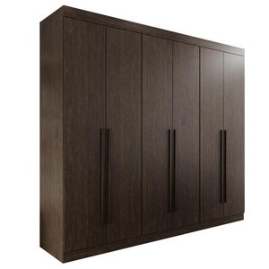 Guarda-roupa Casal 100% Mdf 6 Portas 4 Gavetas Grécia - Mais Móveis Cor New Canion