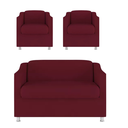 Ver imagem 1 de Namoradeira + 2 Polt. Bia P/ Sala de Estar Consultório Clinica Hospital Recepção Suede Marsala