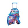 Kit Mochila Carrinho + Estojo + Lancheira Ladies Party Azul - 6
