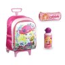 Kit Mochila Rodinhas P Infantil Bebê Garrafinha/Estojo Rosa - 1