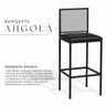 Banqueta Alta Angola Preta com Encosto Aço e Assento Estofado Corino Cozinha Bar Gourmet 99cm - 5