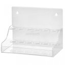 Ver imagem 2 de Suporte de Parede em Acrílico Cristal com Fundo Branco Para Apagador E 06 Canetas de Quadro Branco