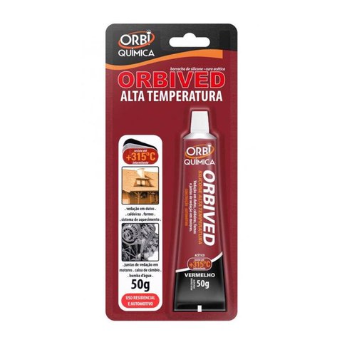 Silicone para Motor de Alta Temperatura Vermelho 50g - Orbi Química 2560 Vermelho