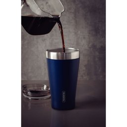 Copo Térmico Tramontina Exata em Aço Inox Azul com Tampa 550 ml - 3 Copo Térmico Tramontina Exata em Aço Inox Azul com Tampa 550 ml - 3