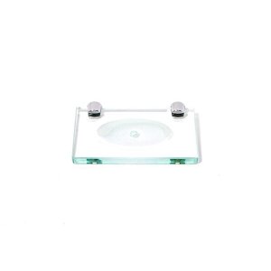 Saboneteira em Vidro Incolor Lapidado - Aquabox - 14cmx9cmx8mm.