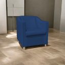 Ver imagem 1 de Poltrona Decorativa Tillak Tilla em Suede para Sala de Estar, Consultório e Recepção - Azul Marinho