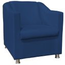 Ver imagem 2 de Poltrona Decorativa Tillak Tilla em Suede para Sala de Estar, Consultório e Recepção - Azul Marinho