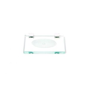 Saboneteira em Vidro Incolor Lapidado - Aquabox - 14cmx9cmx8mm.