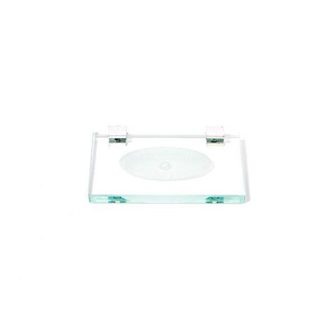 Saboneteira em Vidro Incolor Lapidado - Aquabox - 14cmx9cmx8mm.