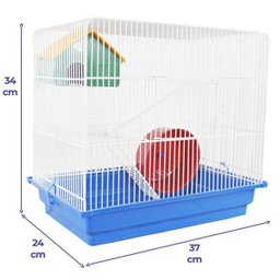 Gaiola para Hamster Topolino Azul Contrera 3 Andares Epoxi - 5
