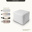 Ver imagem 3 de Puff Retangular Decorativo para Sala Orgânico Confortável e Reforçado Bouclé