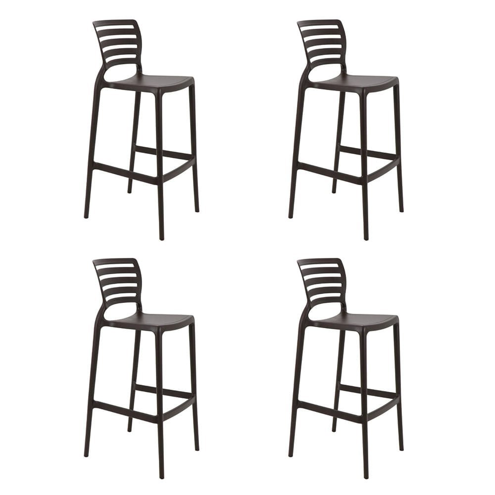 Conjunto de 4 Cadeiras Plásticas Tramontina Sofia Alta Residência em Polipropileno e Fibra de Vidro  - 1