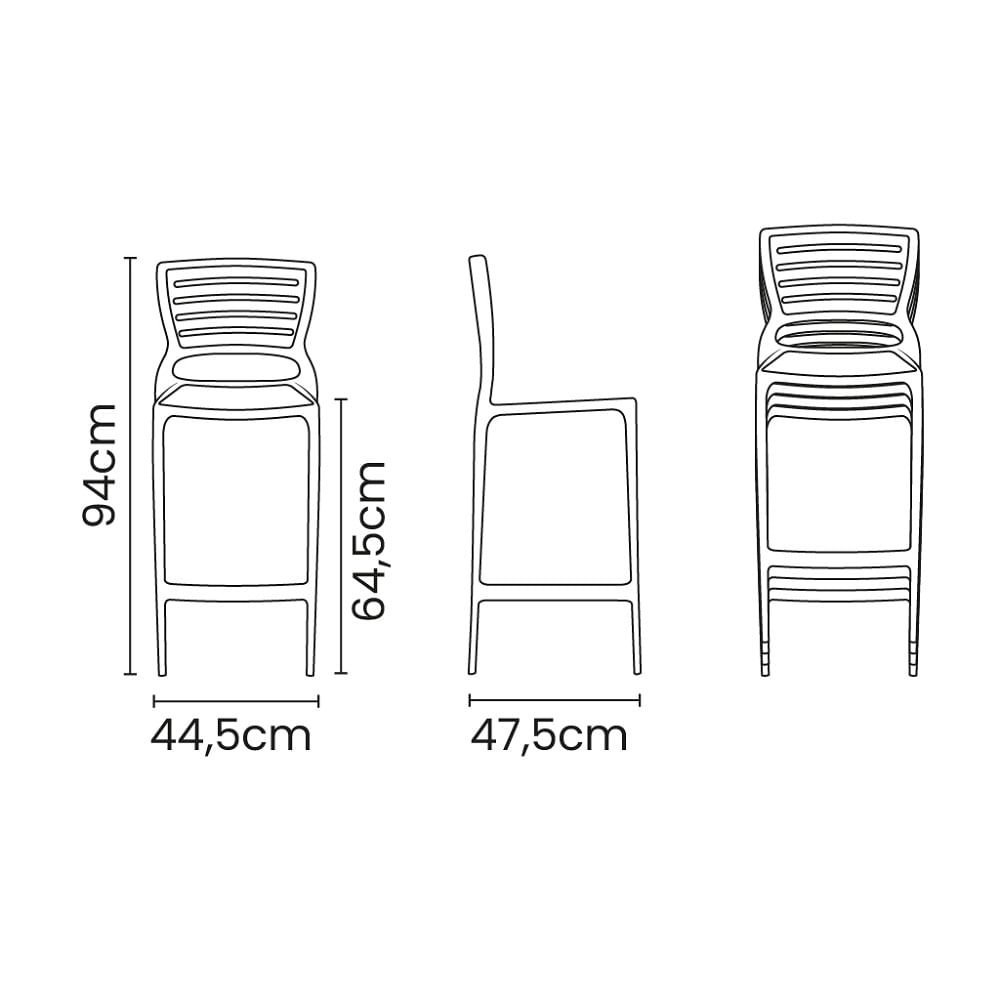 Conjunto de 4 Cadeiras Plásticas Tramontina Sofia Alta Residência em Polipropileno e Fibra de Vidro  - 8