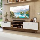 Ver imagem 1 de Rack para Tv até 80 Polegadas 218 Cm 2 Portas Rustic/branco Agata Madesa