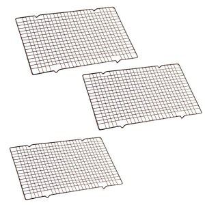 Kit com 3 Grade para Esfriar Alimentos Rack Suporte Pão Bolo Biscoito Pizza Torta Confeitaria