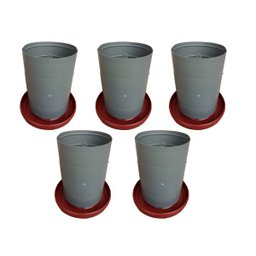 Kit 5 Comedouros Para Aves Todo De Plástico 5Kg Cada Er - 1