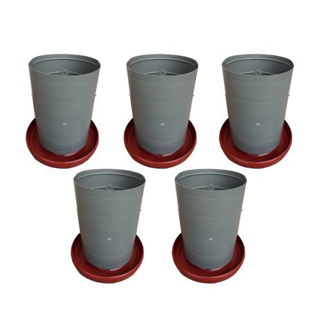 Kit 5 Comedouros Para Aves Todo De Plástico 5Kg Cada Er