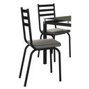 Ver imagem 3 de Conjunto Mesa de Jantar Malva 4 Lugares Tampo Vidro Preto 107cm com 4 Cadeiras Combo Stock