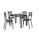 Ver imagem 1 de Conjunto Mesa de Jantar Malva 4 Lugares Tampo Vidro Preto 107cm com 4 Cadeiras Combo Stock