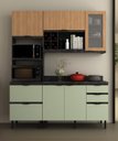 Ver imagem 1 de Armário de Cozinha Completa Modulada Reta 6 Peças 180cm Cz1203 Begônia Tecnomóbili