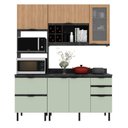 Ver imagem 2 de Armário de Cozinha Completa Modulada Reta 6 Peças 180cm Cz1203 Begônia Tecnomóbili
