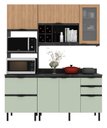 Ver imagem 2 de Armário de Cozinha Completa Modulada Reta 6 Peças 180cm Cz1203 Begônia Tecnomóbili