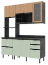 Ver imagem 6 de Armário de Cozinha Completa Modulada Reta 6 Peças 180cm Cz1203 Begônia Tecnomóbili