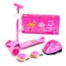 Kit Patinete 3 Rodas + Acessórios de Segurança Unitoys Rosa - 1