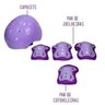 Patins 4 Rodas + Kit de Segurança Unitoys 34 Ao 37 - Violeta - 4