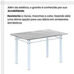 Conjunto para Sala de Jantar com 1 Mesa Granito e 4 Cadeiras Lara - 8