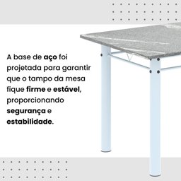 Conjunto para Sala de Jantar com 1 Mesa Granito e 4 Cadeiras Lara - 9