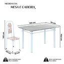 Ver imagem 3 de Conjunto para Sala de Jantar com 1 Mesa Granito e 4 Cadeiras Lara Branco/Botanic Bege