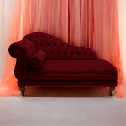 Recamier Divã Namoradeira Larissa 185cm Direito de Quem Senta Suede Vermelho Bordo - Mb Decor - 2